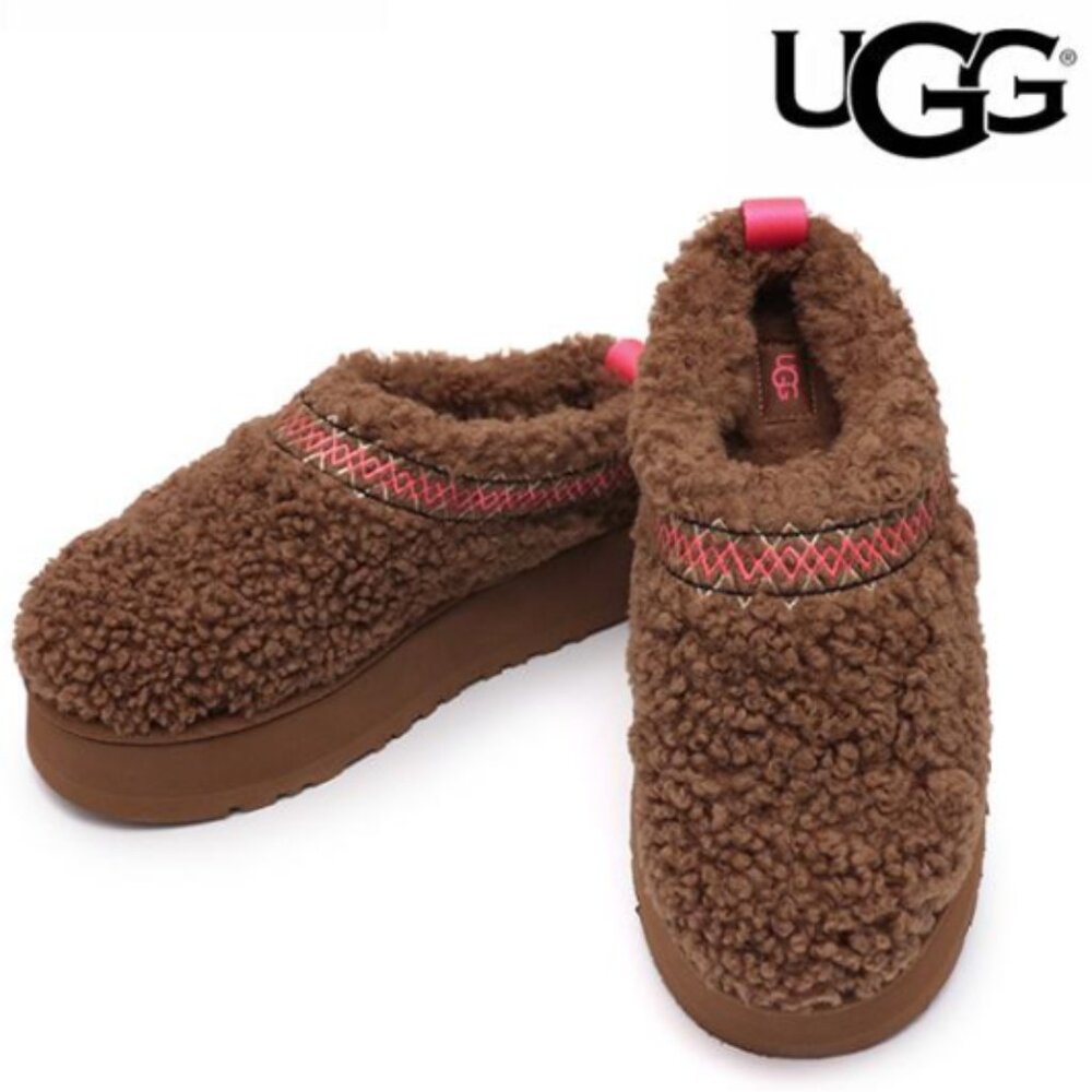 UGG Tazz Braid Platform Women's Slippers 1143976 Hardwood Size 9